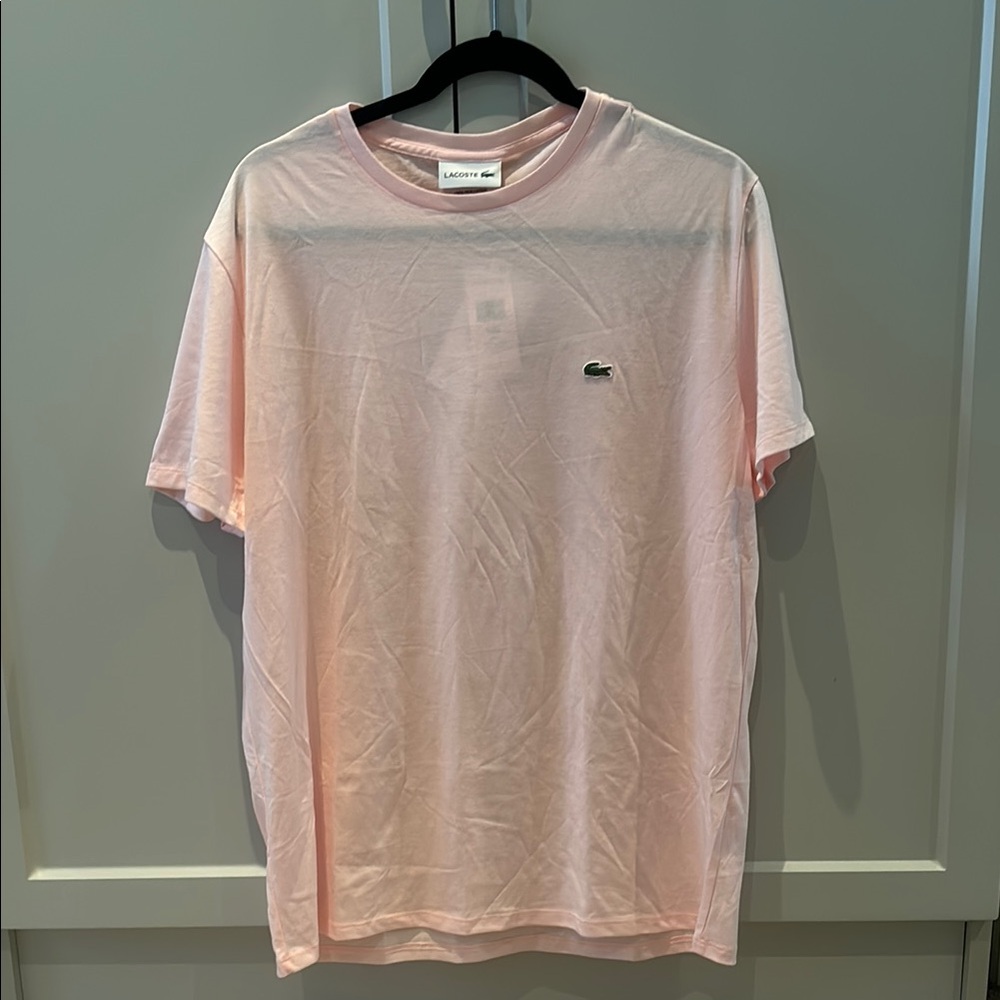 Lacoste Pink Short Sleeve Tee Classic Crew Neck